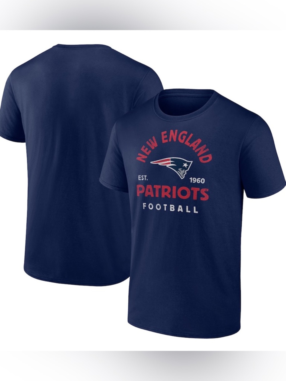 New England Patriots Vintage Arch T-Shirt - Navy